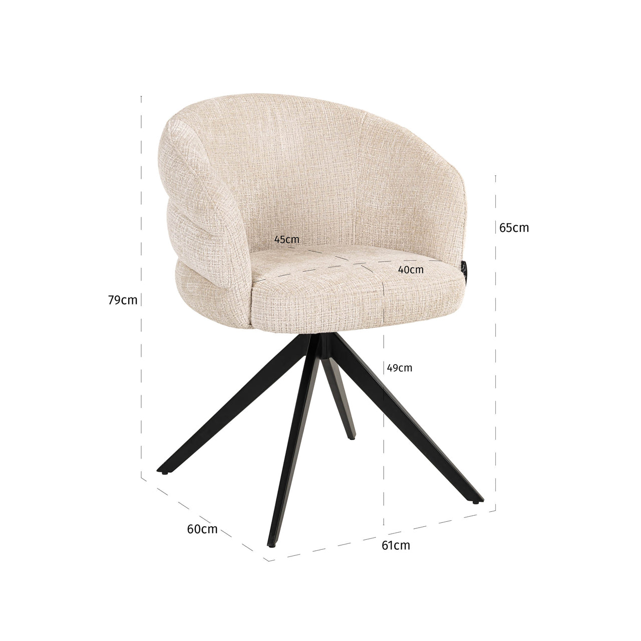 Richmond Möbel | Esszimmerstuhl Serenity drehbar Feuerresistent | Niagara-beige