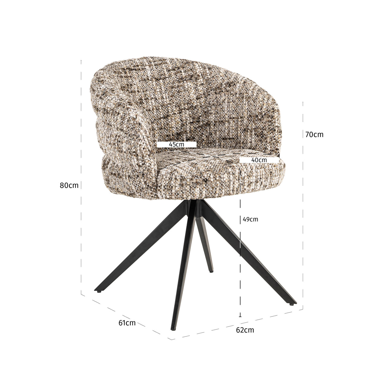 Richmond Möbel | Esszimmerstuhl Serenity drehbar Feuerresistent | Niagara-beige