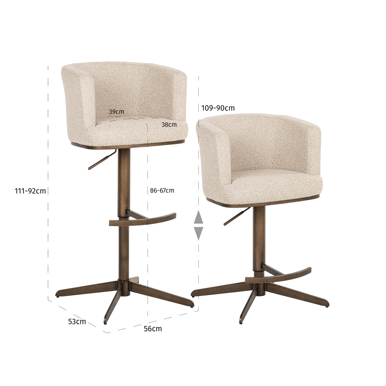 Richmond Möbel | Barhocker Cheyenne drehbar | Biscotti