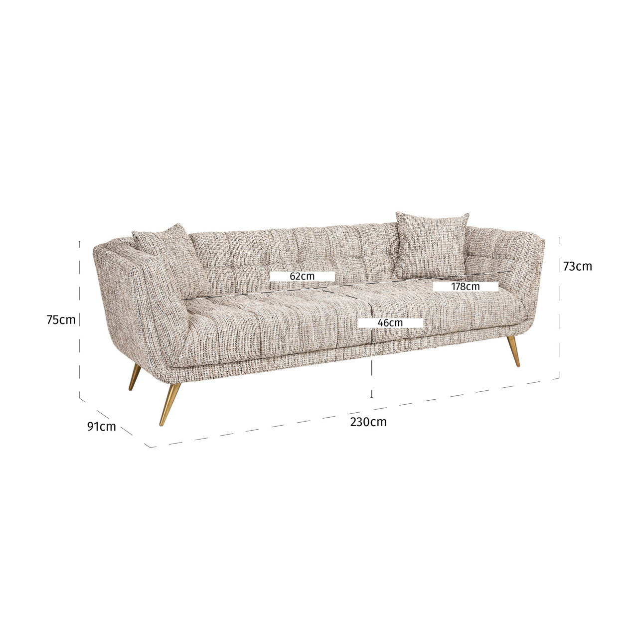 Richmond Möbel | Sofa Huxley be straight dark brown | Trendy-nature