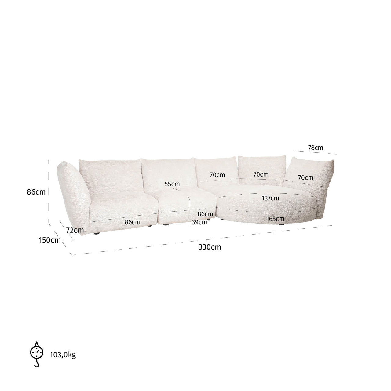 Richmond Möbel | Sofa Loyd | Lovely-cream