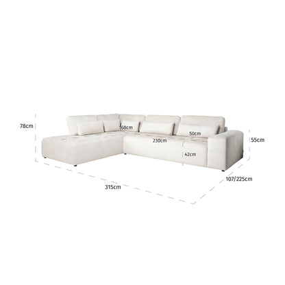 Richmond Möbel | Sofa Lund + ottoman | Cream-fusion