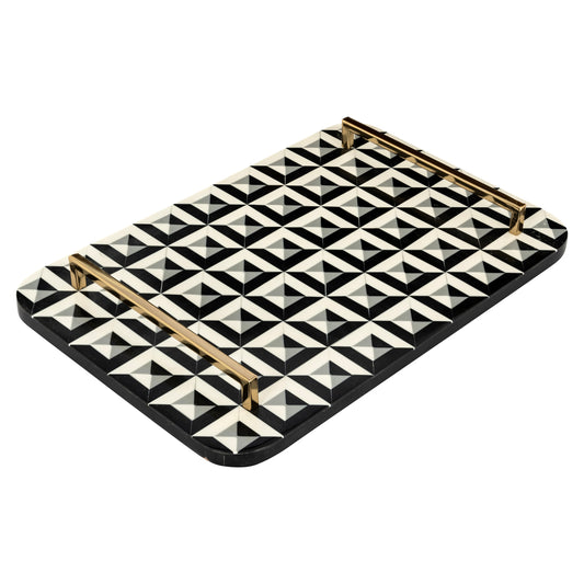 Richmond Möbel Tablett Birte black/white | 212104