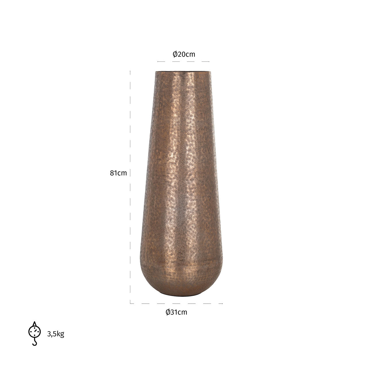 Richmond Möbel | Vase Ellis | Brushed gold