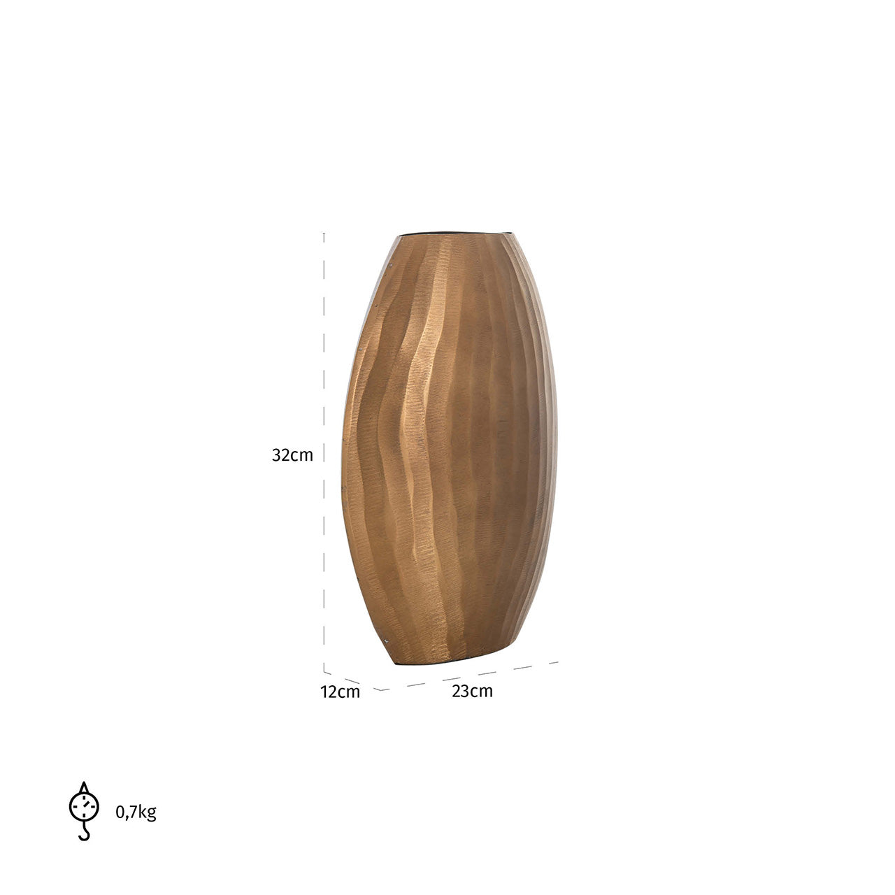 Richmond Möbel | Vase Elize | Brushed gold