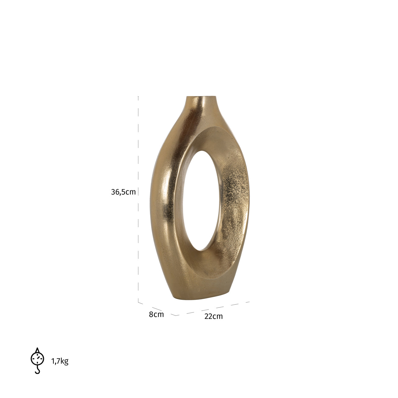 Richmond Möbel | Vase Alma | Brushed-gold