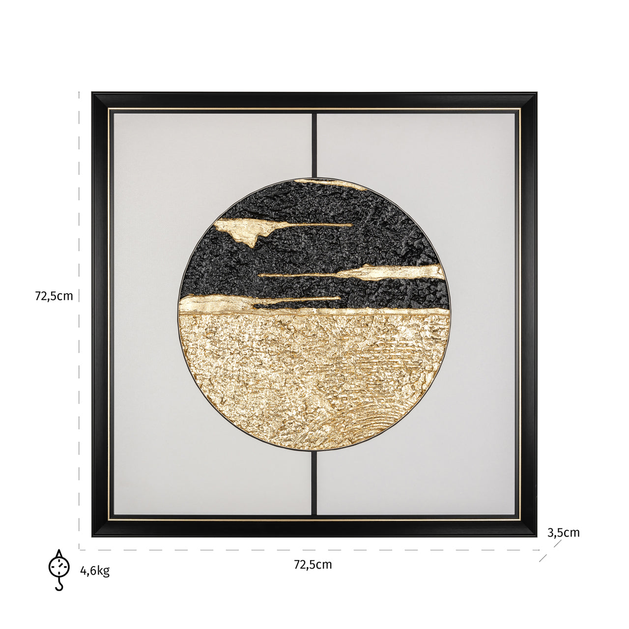 Richmond Möbel | Wandkunst Moon | Black-gold