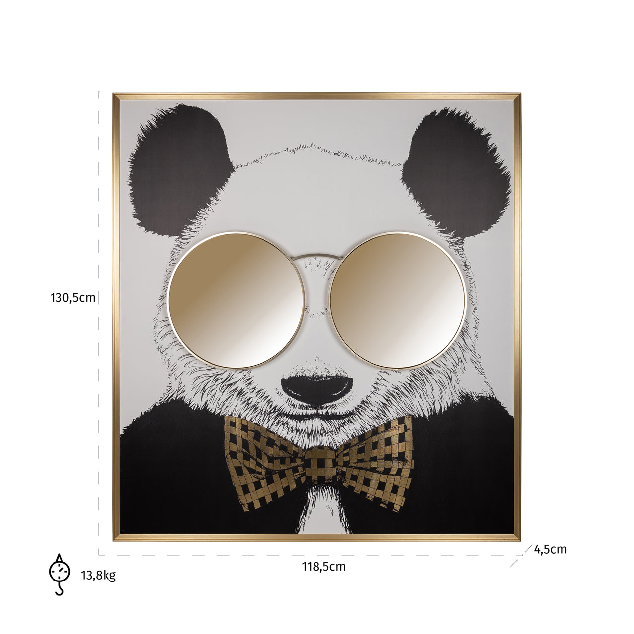 Richmond Möbel | Wandkunst Panda | Black-gold