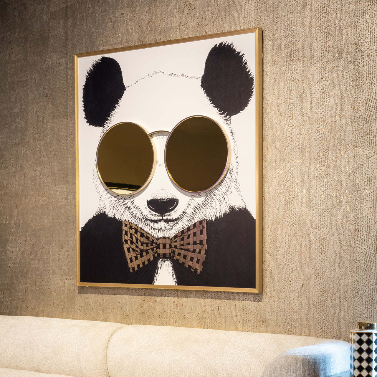 Richmond Möbel | Wandkunst Panda | Black-gold