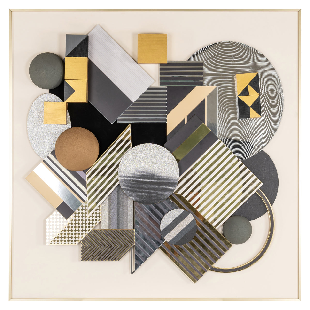 Richmond Möbel | Wandkunst 3D Block | Black-gold