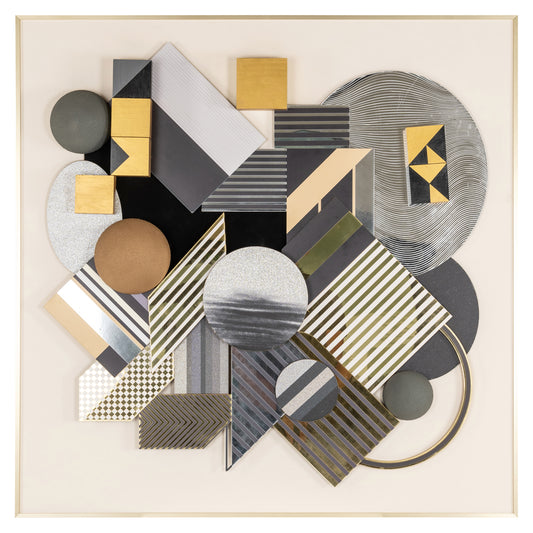Richmond Möbel Wandkunst 3D Block black/gold | 212647