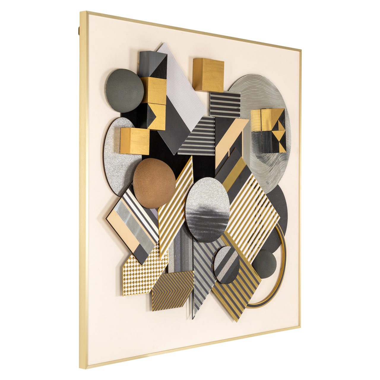 Richmond Möbel | Wandkunst 3D Block | Black-gold