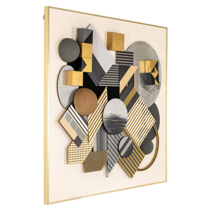 Richmond Möbel | Wandkunst 3D Block | Black-gold