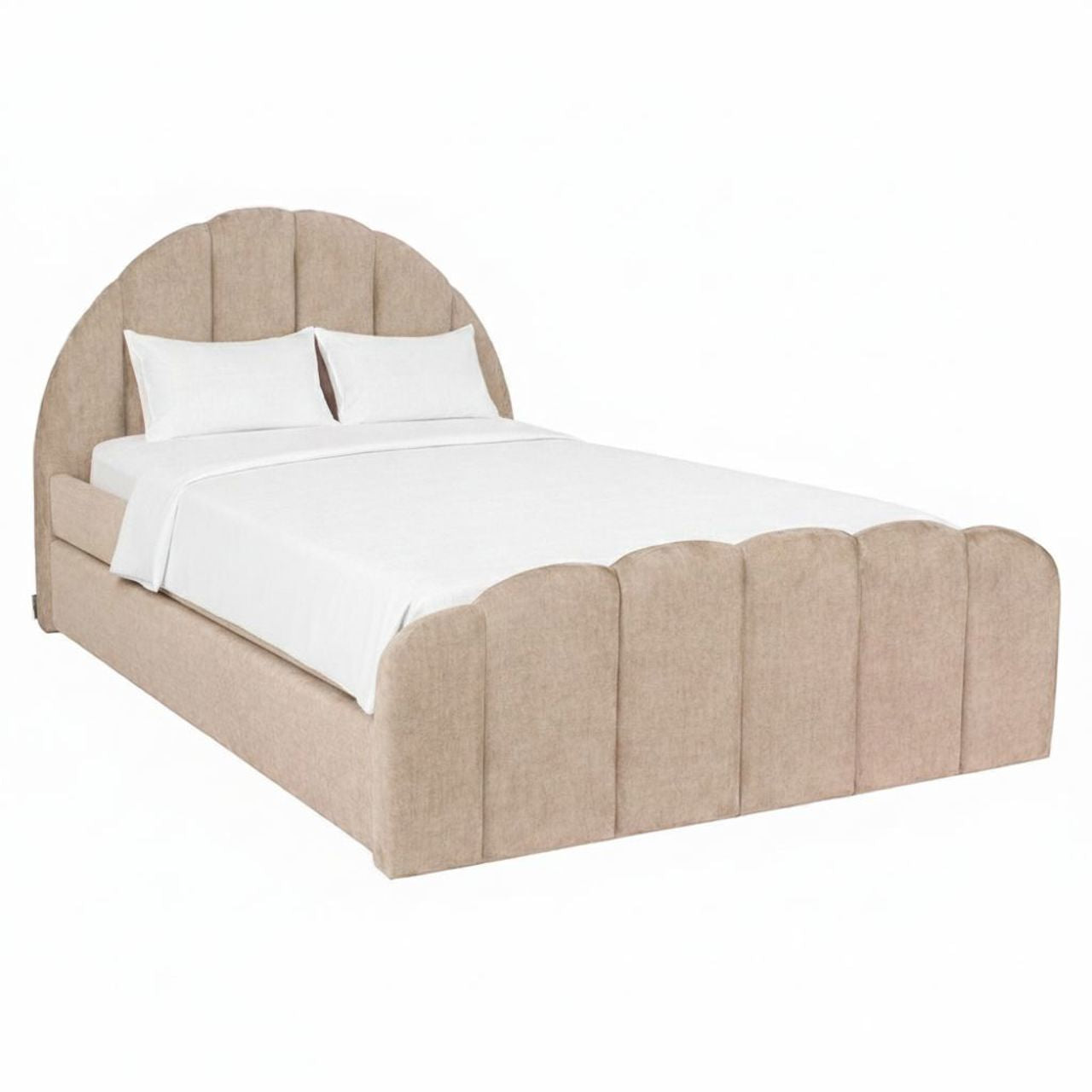 Richmond Möbel | Bett Pixie clay chenille 120x200 with pull-out bed | clay-chenille