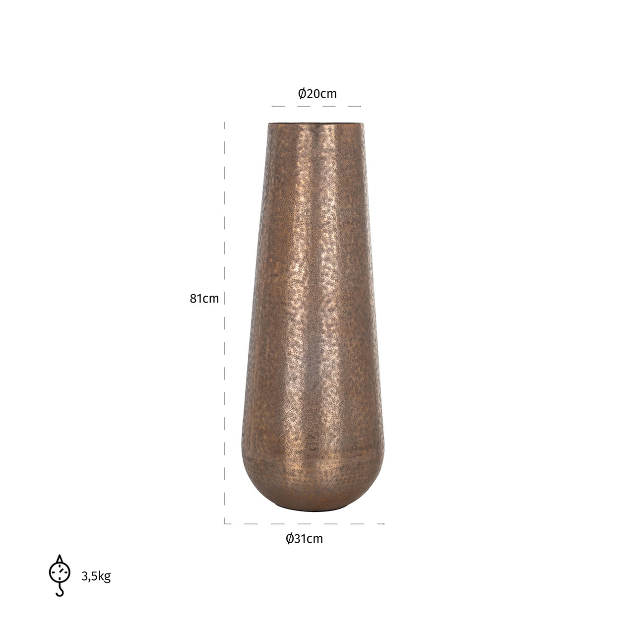 Richmond Decoration | Vase Ellis (brushed gold)