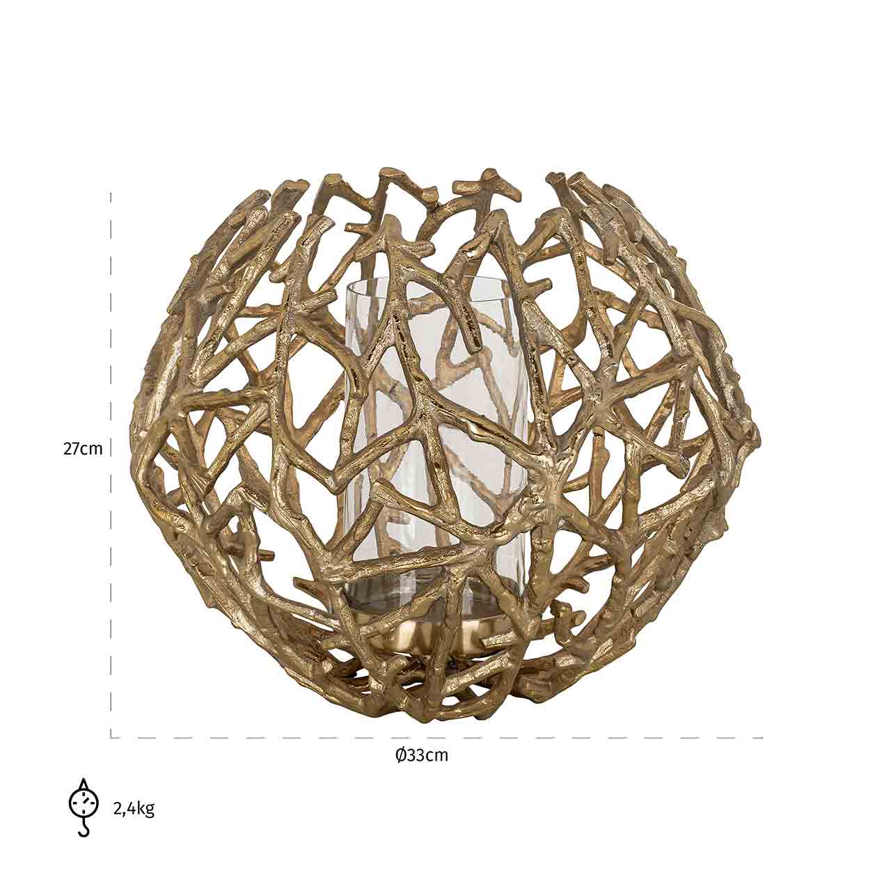Richmond Decoration | Windlicht Jaimy (gold)