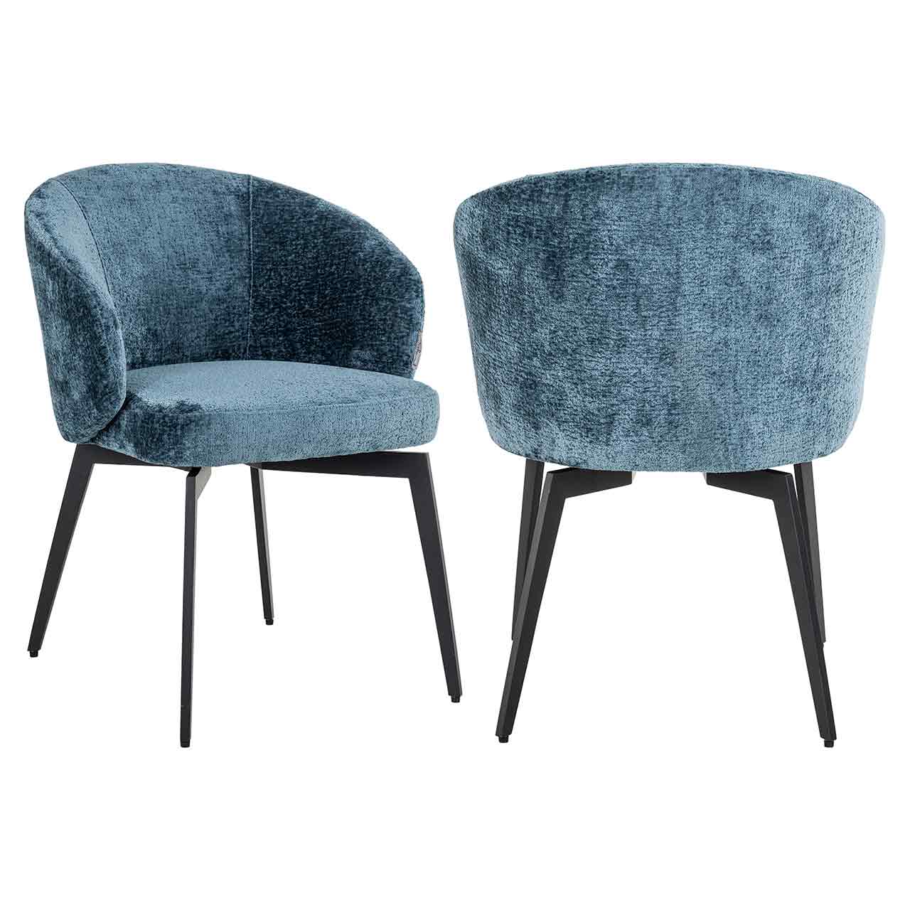 Stuhl Amphara aus Chenille (blau) Stuhl Amphara aus Chenille (blau)