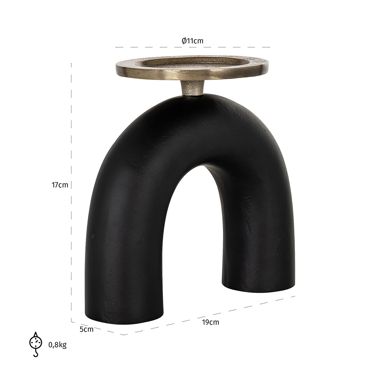 Richmond Decoration | Kerzenhalter Livi (schwarz/gold) S