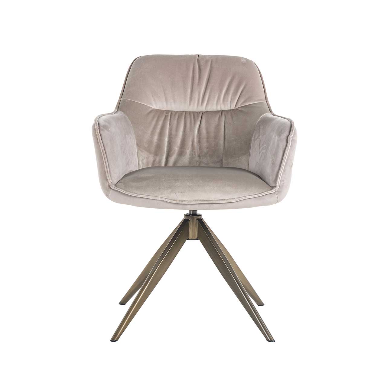 Drehstuhl Aline aus Samt (khaki)