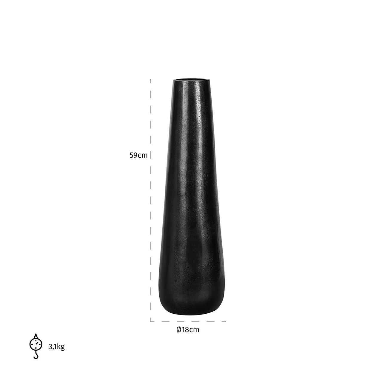 Richmond Decoration | Vase Sjarel (schwarz)