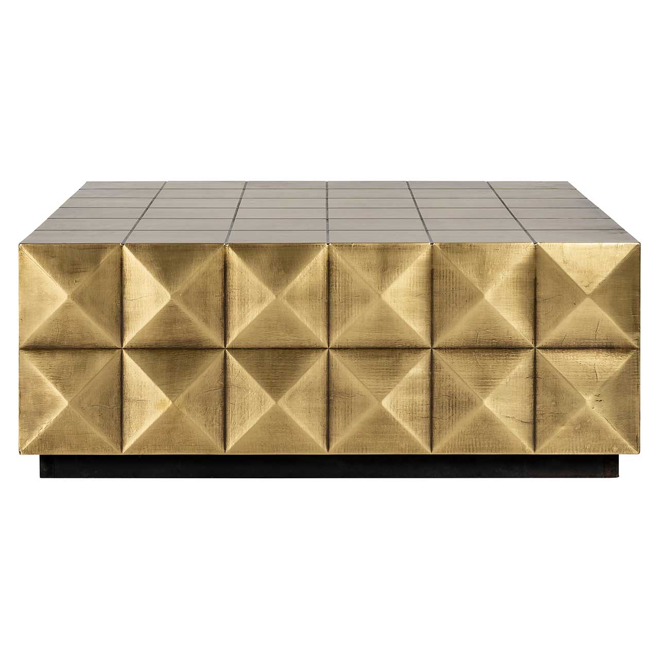 Collada | Couchtisch inkl. Glasplatte (brushed gold)
