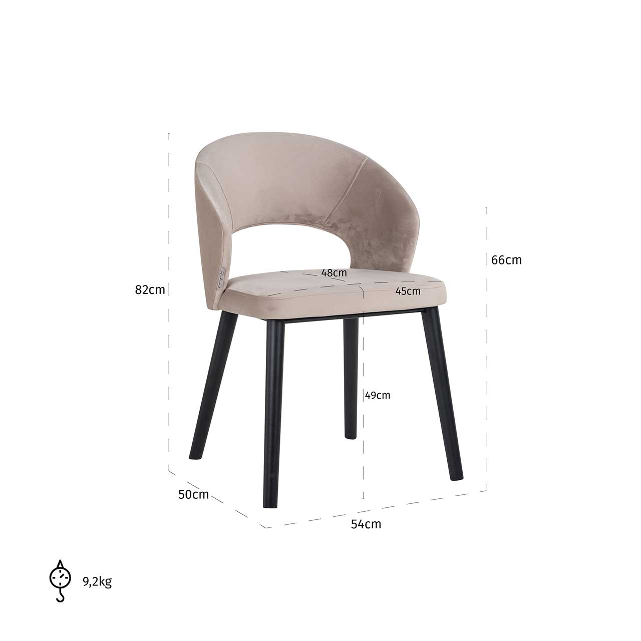 Stuhl Savoy aus Samt (khaki) Stuhl Savoy aus Samt (khaki)
