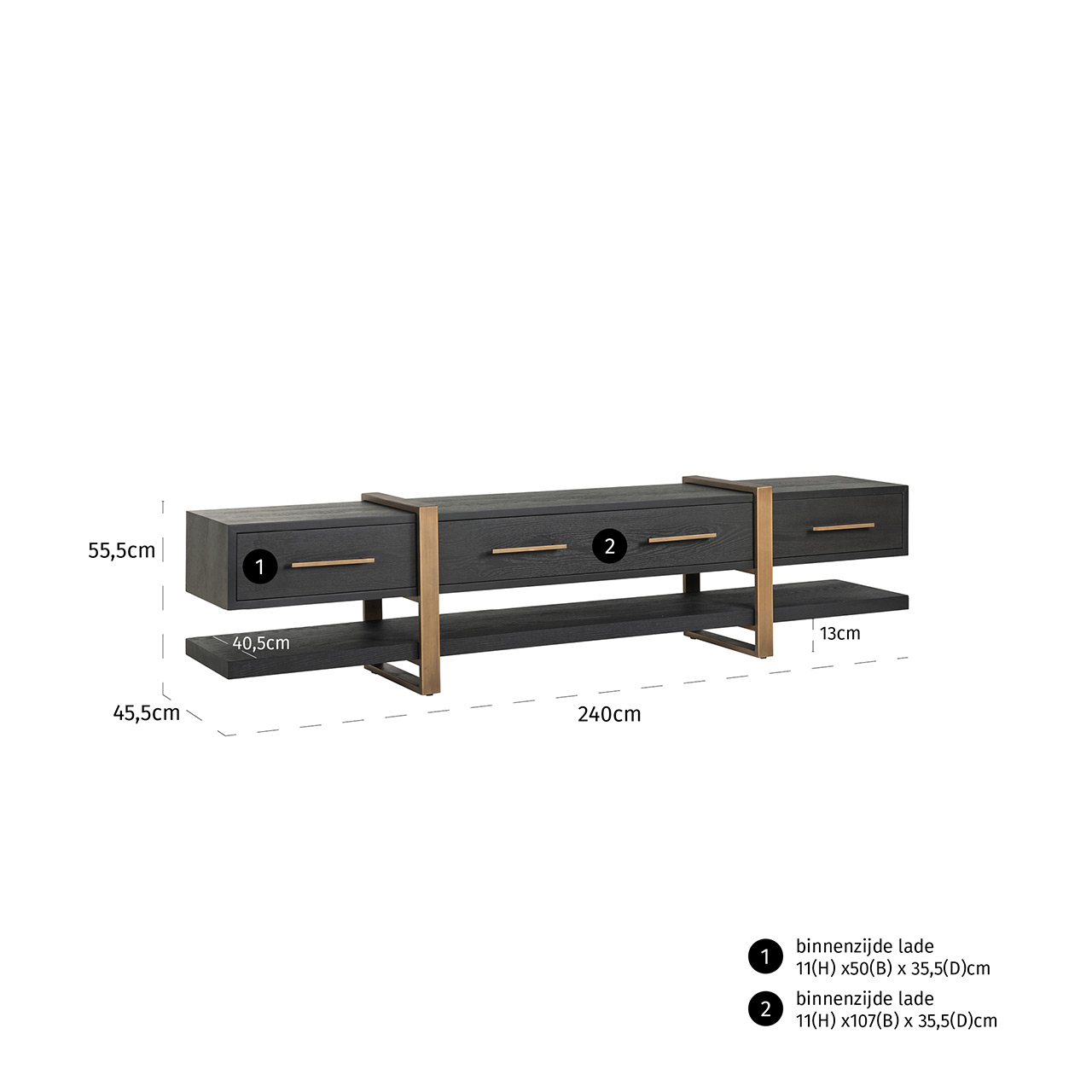 Cambon | TV Anrichte mit 3 Schubladen (dark coffee) Cambon | TV Anrichte mit 3 Schubladen (dark coffee)
