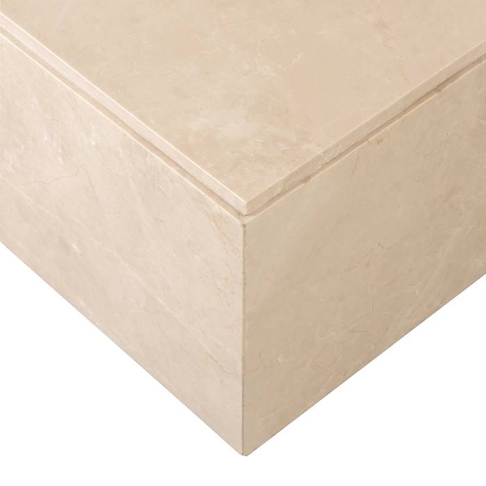 Couchtisch Stanford (Beige), seitlich aufgenommen. Modernes und elegantes Design mit Detailaufnahmen