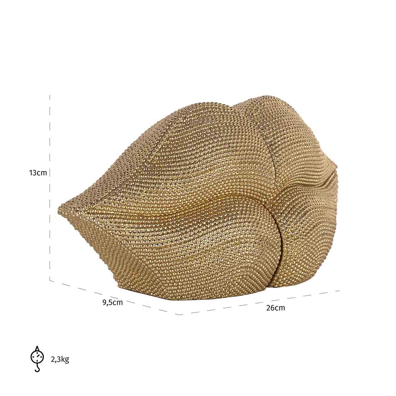 Richmond Decoration | Deko-Objekt Buchständer Kiss (gold)