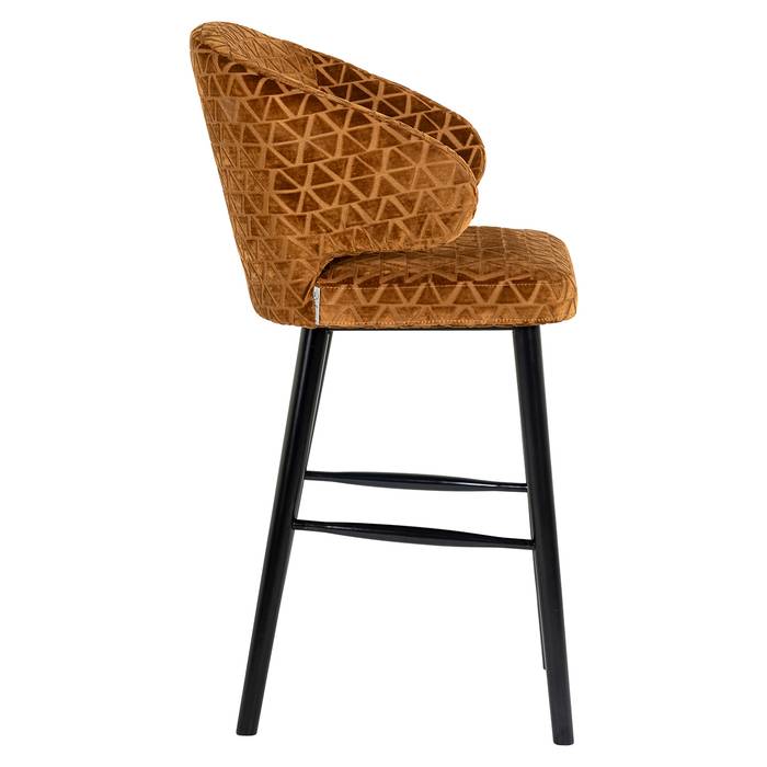 Barstuhl Indigo (Triangle 2013 old gold) Barstuhl Indigo (Triangle 2013 old gold), seitlich aufgenommen. Modernes und elegantes Design
