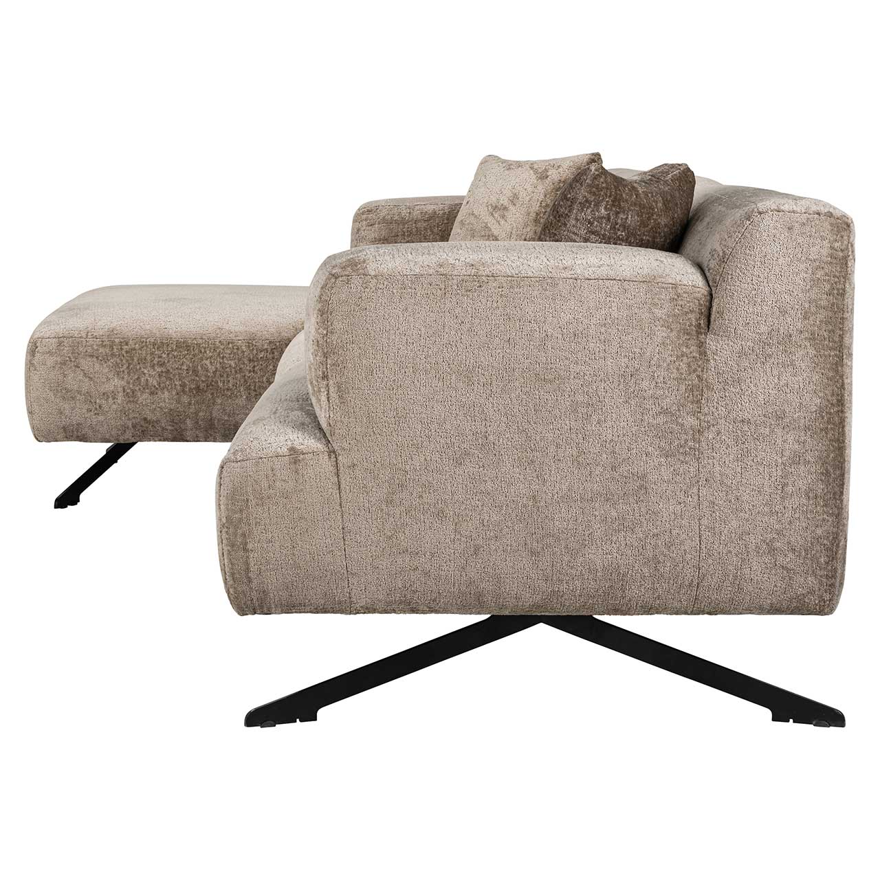 Sofa Donovan 3-Sitzer mit Lounge links aus Chenille (taupe)