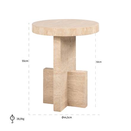 Beistelltisch Biltmore Italienischer Travertin (beige)