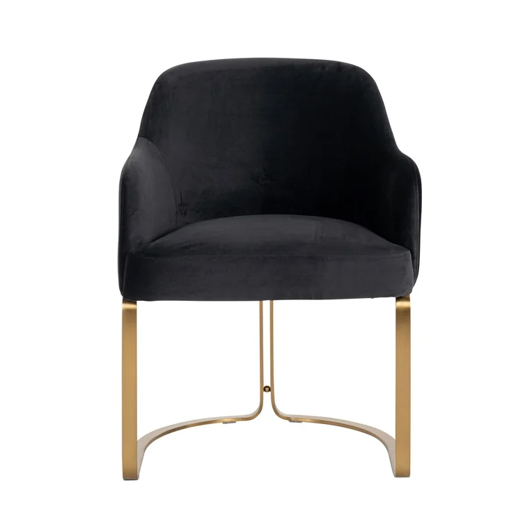 Stuhl Hadley aus Samt (anthrazit/gold)