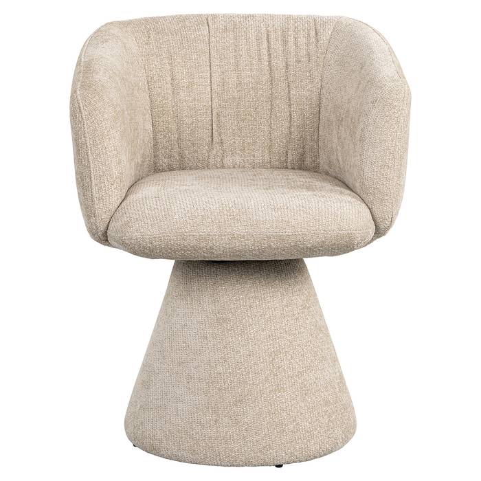 Drehstuhl Madeline (Unicorn 11 cream), frontal aufgenommen. Modernes und elegantes Design, ideal für stilvolle Wohnräume