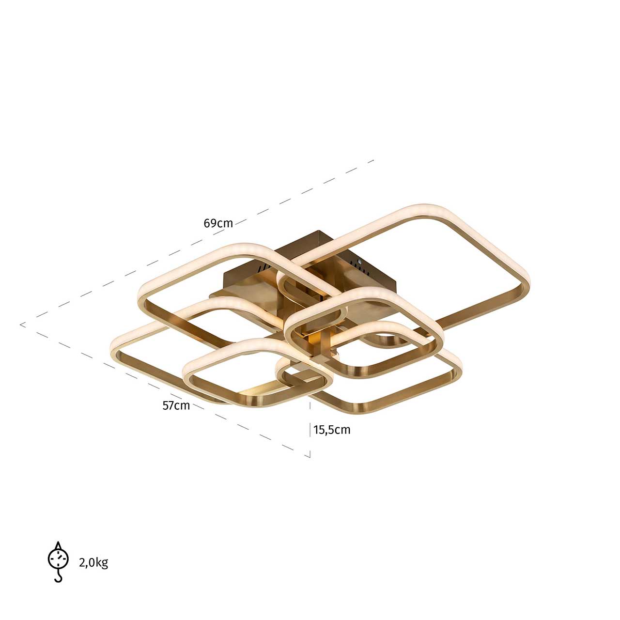 Deckenlampe Cailey (brushed gold)
