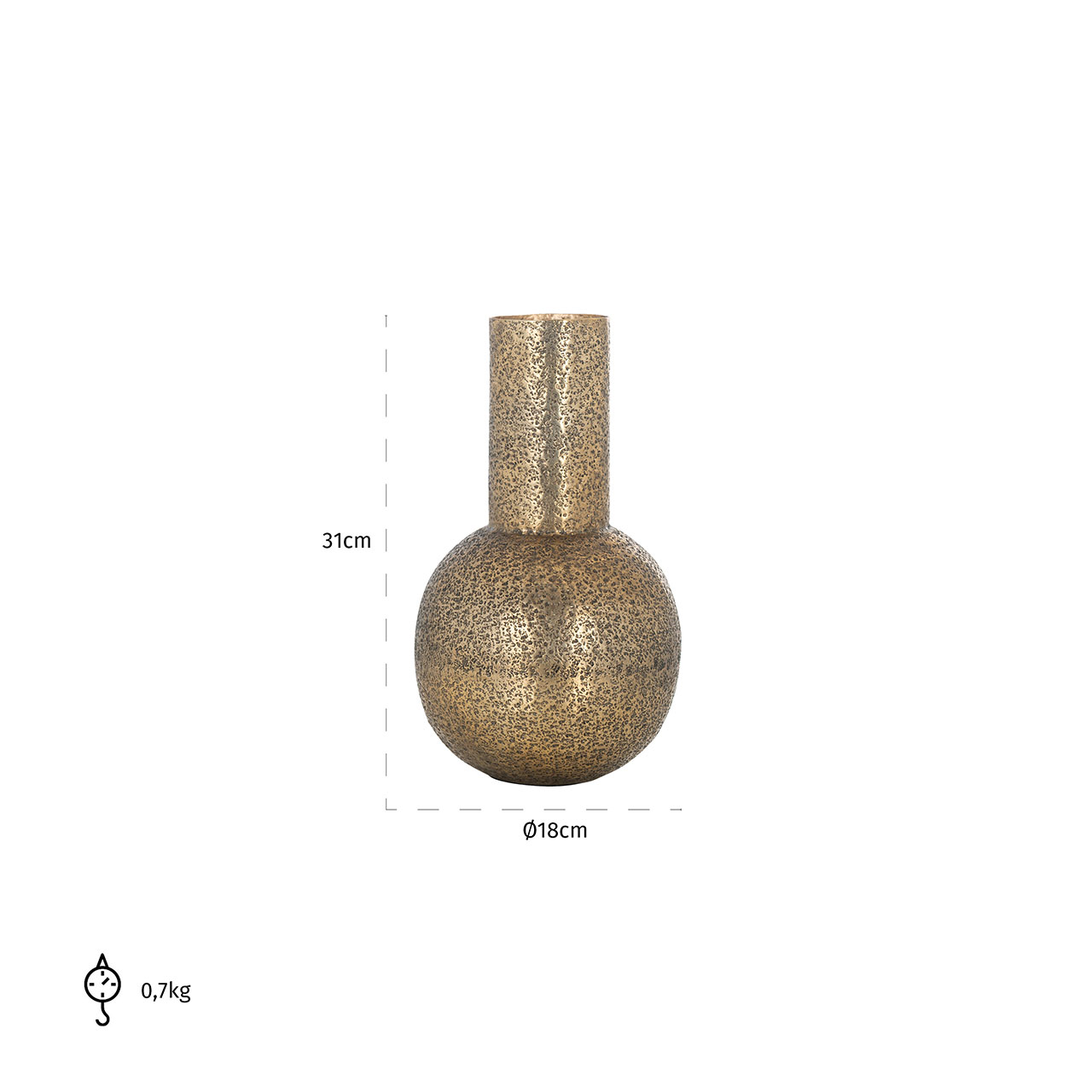 Richmond Decoration | Vase Darcey (brushed gold) S