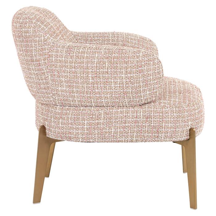 Sessel Venus (Be trendy 1673 rose), seitlich aufgenommen. Modernes und elegantes Design, ideal für stilvolle Wohnräume