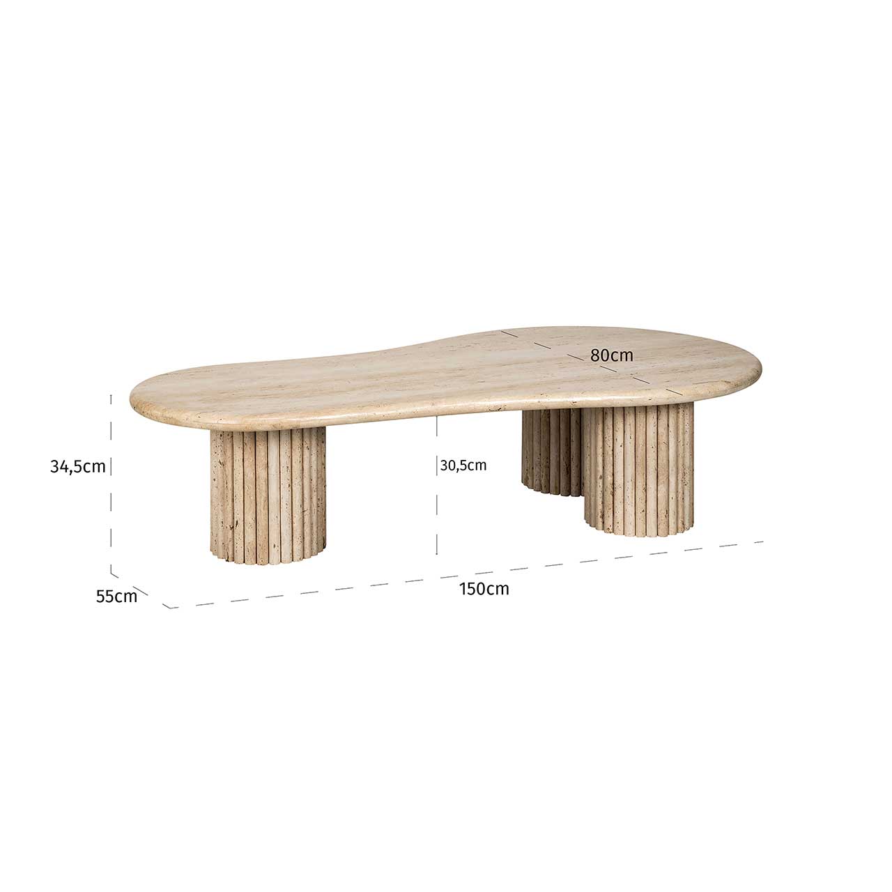 La Cantera | Couchtisch organische Form (natur)