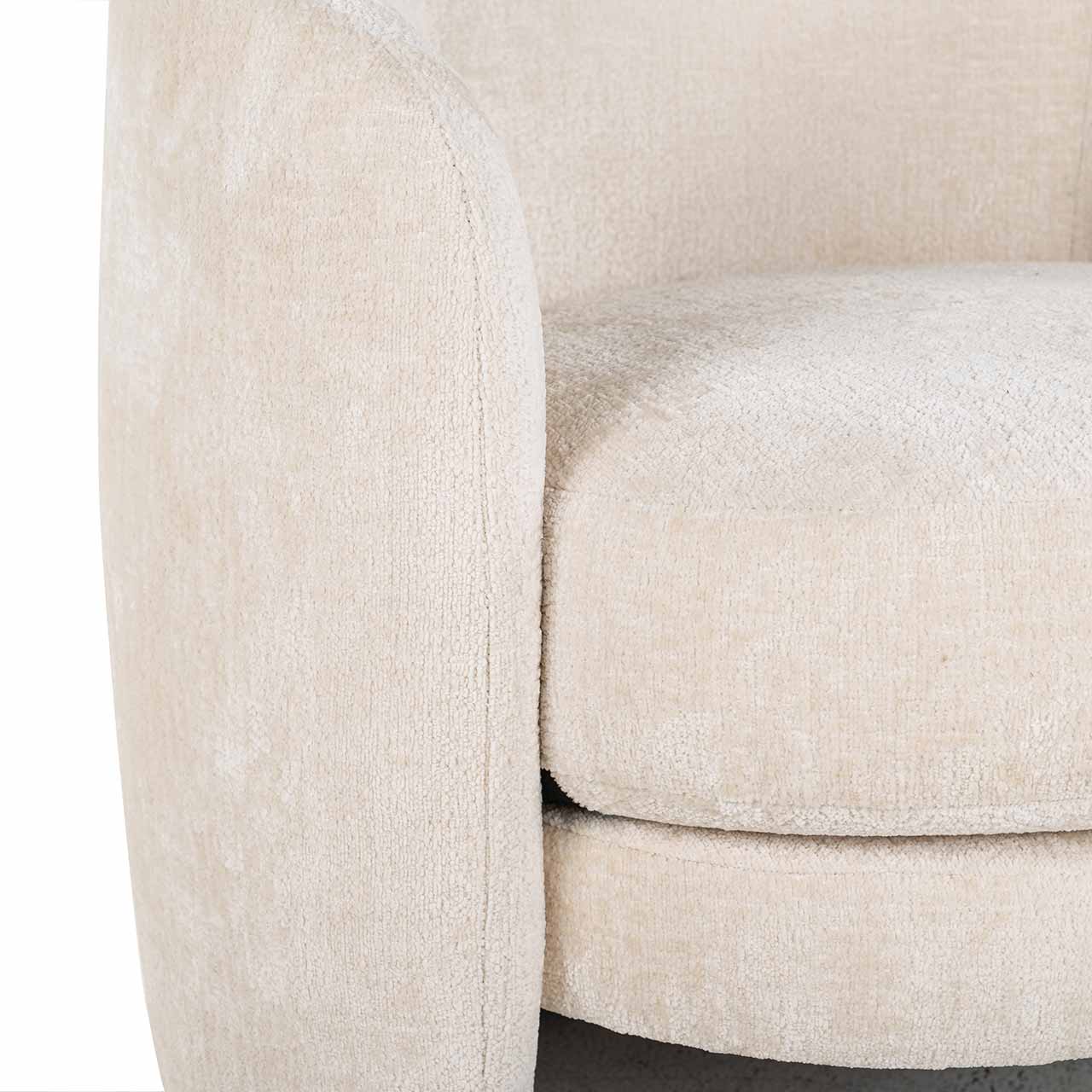 Sessel Fenna aus Chenille (weiß) 