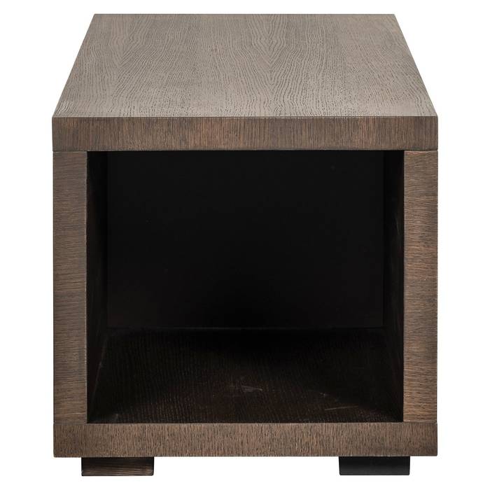 Oakura | Sofa-Element (braun) Dunkelbrauner Couchtisch mit offener Ablage.