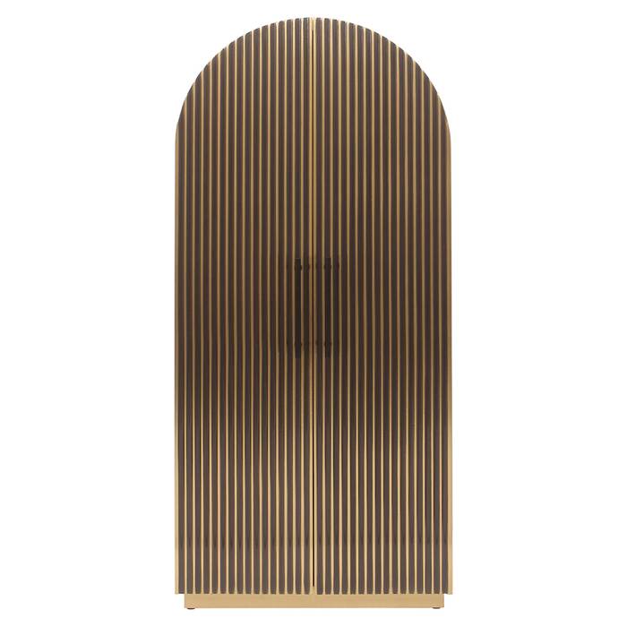 Schrank Les Arcs 2-tuerig (Brushed Gold), frontal aufgenommen. Modernes und elegantes Design