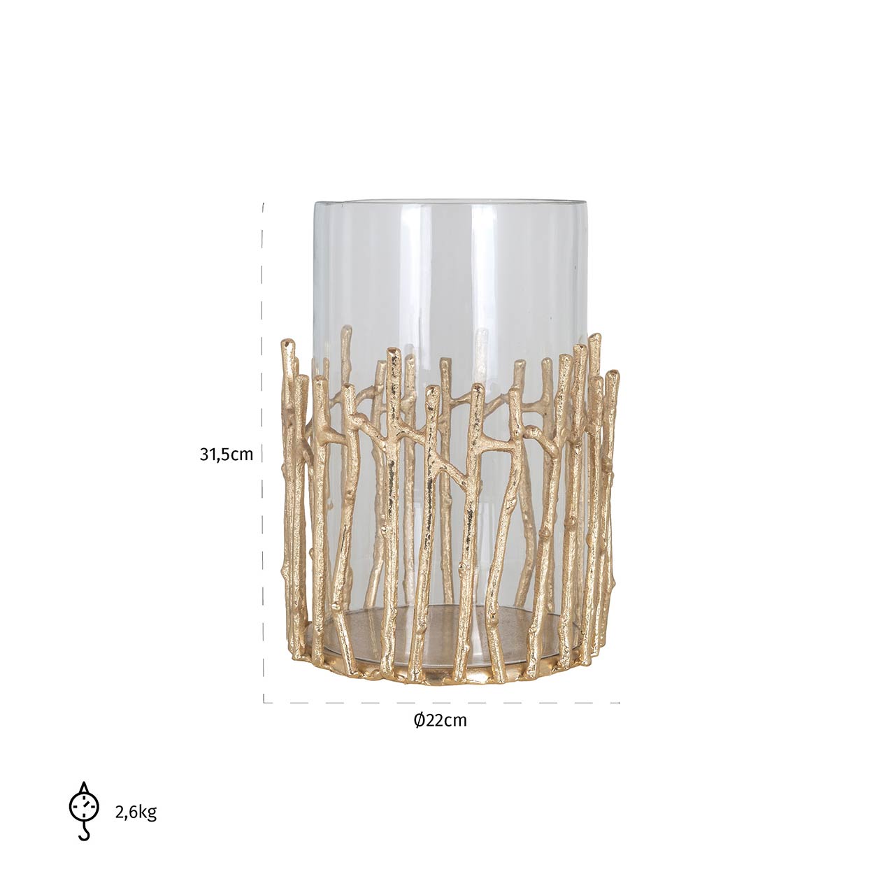 Richmond Decoration | Windlicht Loretta groß (gold)