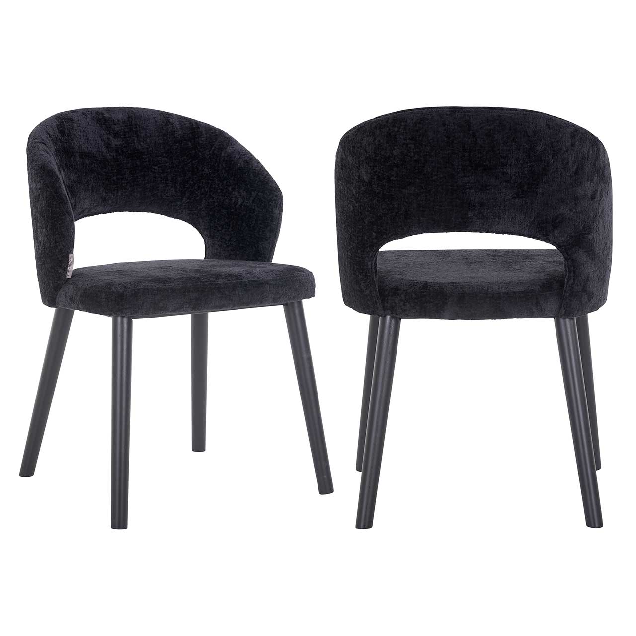 Stuhl Savoy aus Chenille (schwarz)