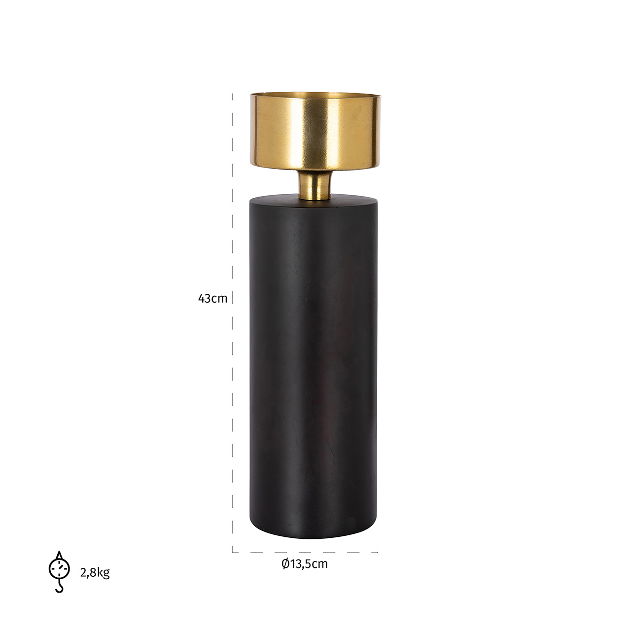Richmond Decoration | Kerzenhalter Tess (schwarz/gold) L