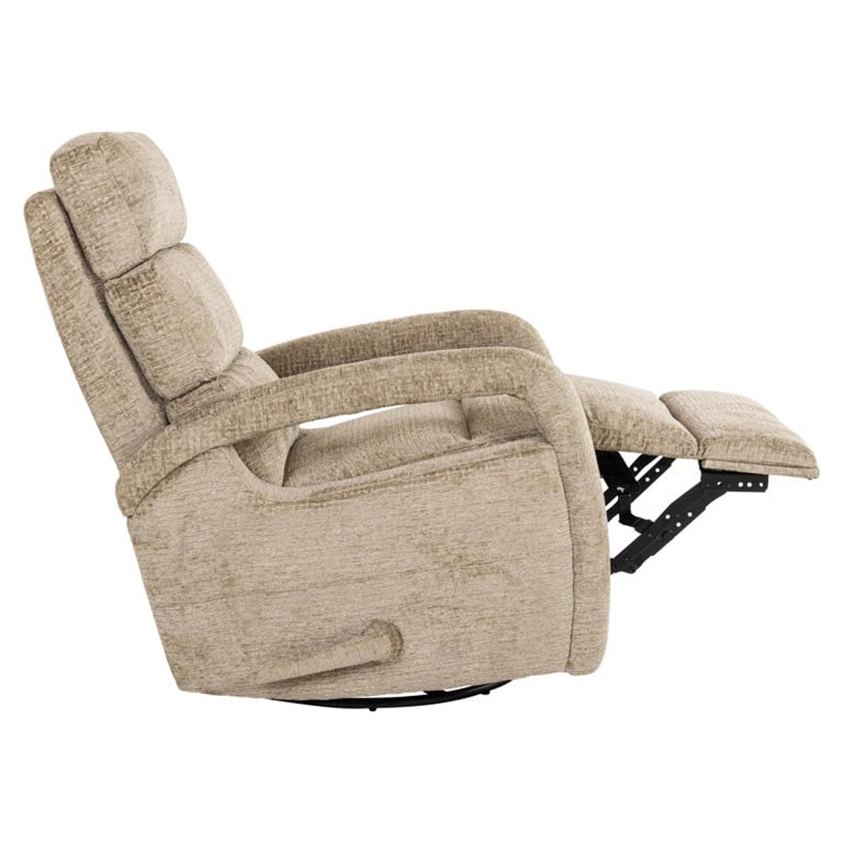 Relaxsessel Denvi desert fusion (Fusion 109 desert) Das Bild zeigt den Relaxsessel Denvi (Fusion 109 desert) seitlich, mit ausgeklappter Fußstütze.