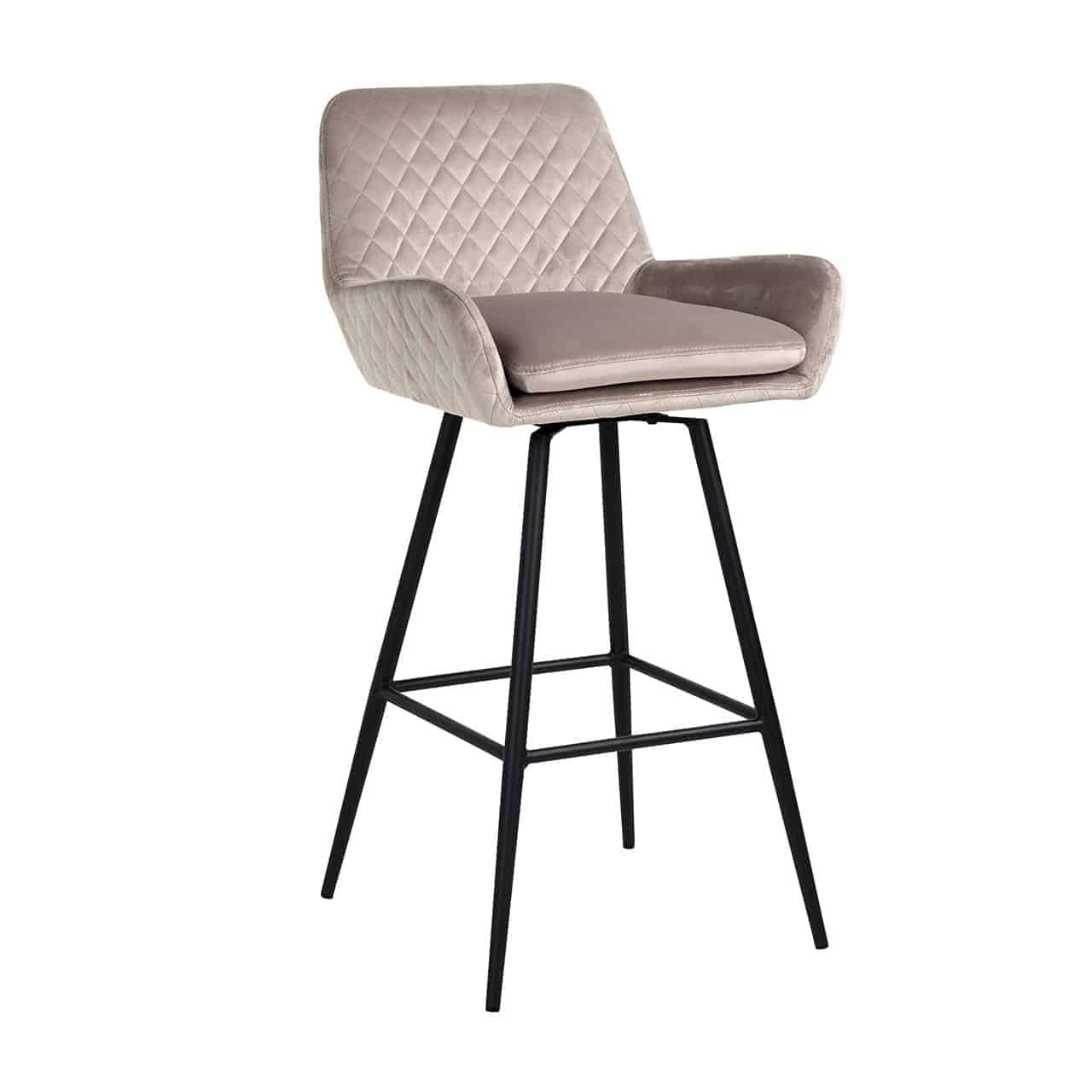Barhocker Linsey aus Samt zum drehen (khaki)