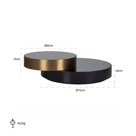 Couchtisch Slice (schwarz/gold)