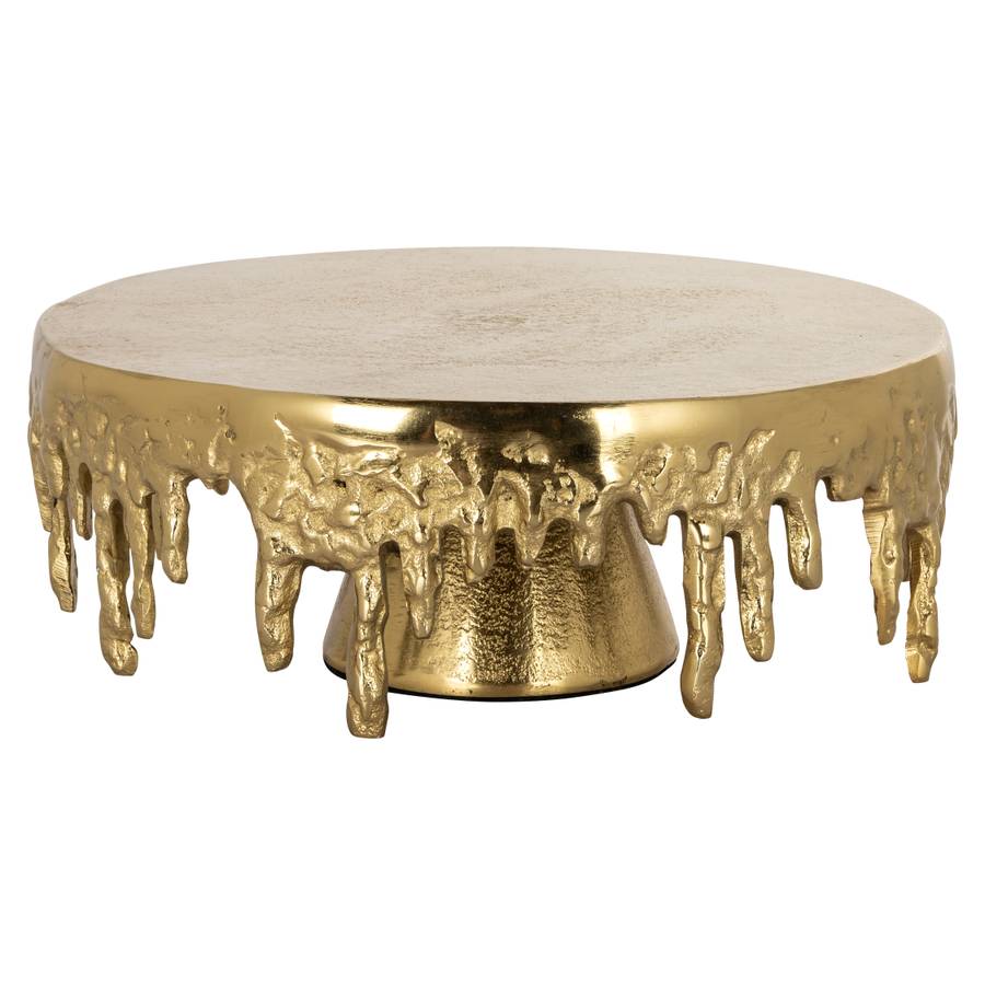 Die Tortenplatte Carmona (Gold) ist ein kunstvoll gestaltetes Dekorationsstück. Sie hat ein elegantes, modernes Design und glänzt in einem stilvollen goldenen Finish.