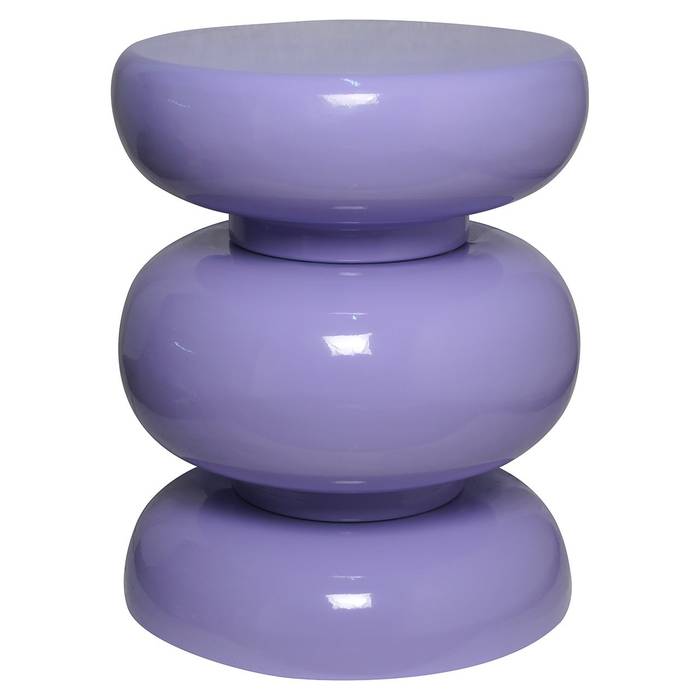 Beistelltisch Jari (lila), frontal aufgenommen. Modernes und elegantes Design