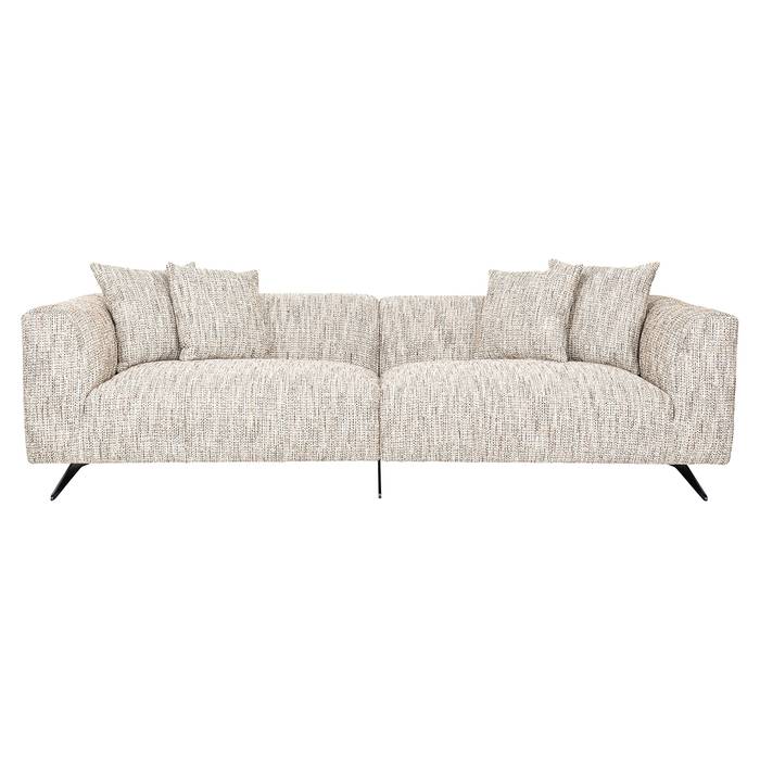 Sofa Hoxton 3-Sitzer (Be Trendy 01 Nature) Das Sofa Hoxton 3-Sitzer (Be Trendy 01 Nature) präsentiert sich in einer Frontansicht als einladendes Möbelstück mit klaren Linien und modernem Design.